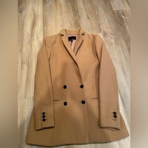 Banana Republic double-breasted long wool blazer in beautiful camel